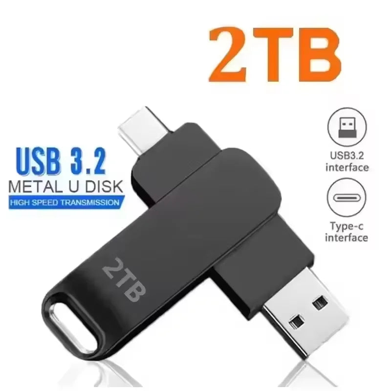 16TB USB 3.2 Flash Drives High Speed Transfer Metal Pendrive Memory Card Pendrive Flash Disk Memoria Waterproof Stick 2026 New