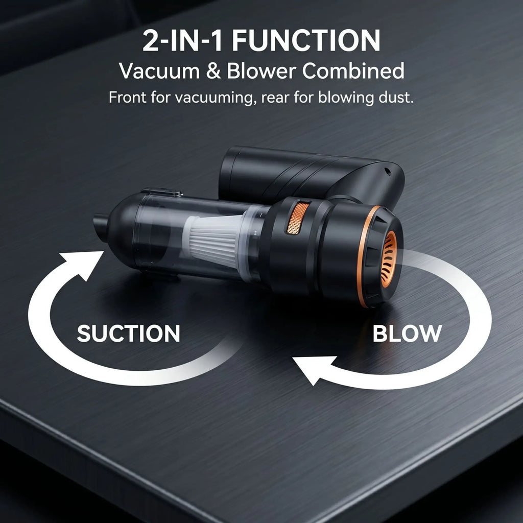 Foldable Wireless Handheld Car Vacuum Cleaner Brushless Motor 2‑in‑1 Blow & Suction Portable Cleaner for Car Home Outdoor Use