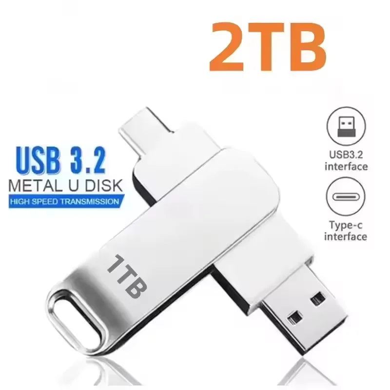 16TB USB 3.2 Flash Drives High Speed Transfer Metal Pendrive Memory Card Pendrive Flash Disk Memoria Waterproof Stick 2026 New