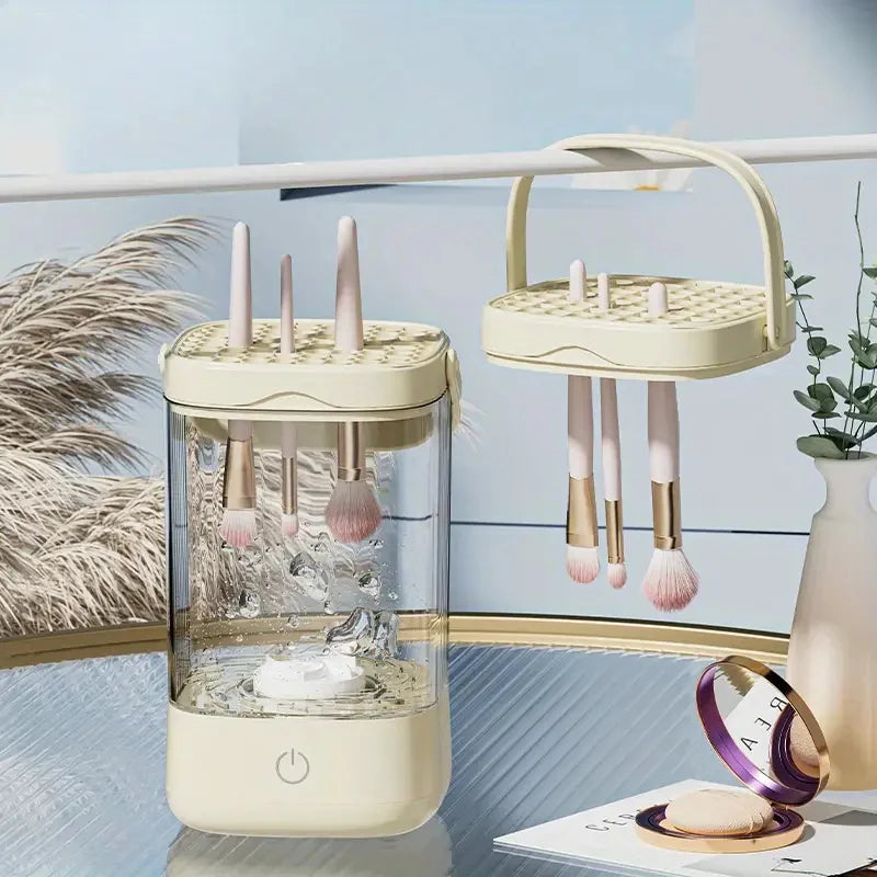 3 In 1 Electric Makeup Brush Cleaner USB Plug Automatic Spinner Makeup Brush Holder Automatic Makeup Brushes Deep Clean Dry Tool