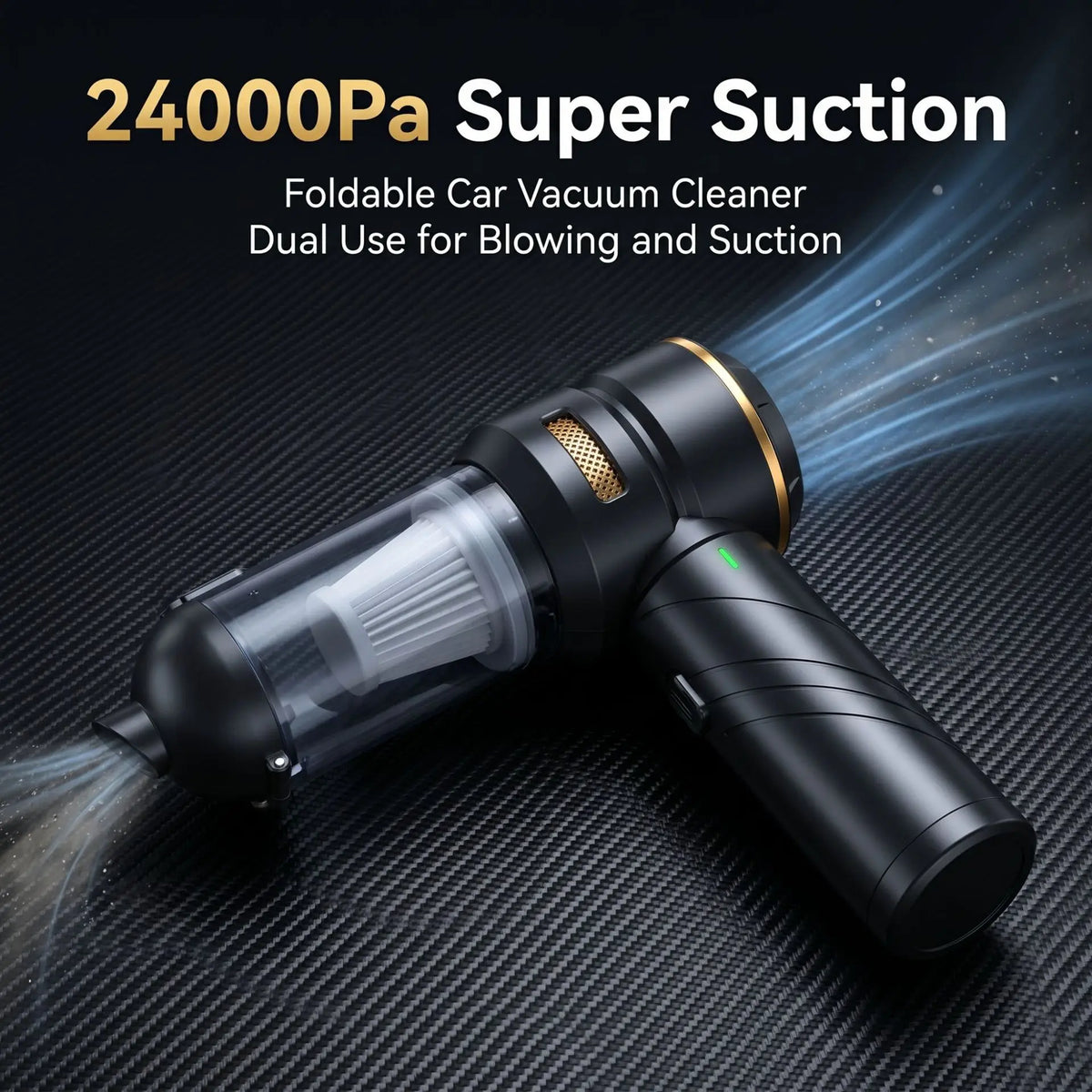 Foldable Wireless Handheld Car Vacuum Cleaner Brushless Motor 2‑in‑1 Blow & Suction Portable Cleaner for Car Home Outdoor Use