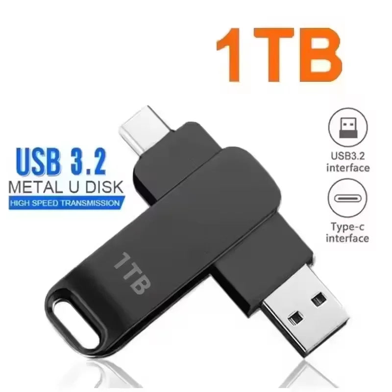 16TB USB 3.2 Flash Drives High Speed Transfer Metal Pendrive Memory Card Pendrive Flash Disk Memoria Waterproof Stick 2026 New