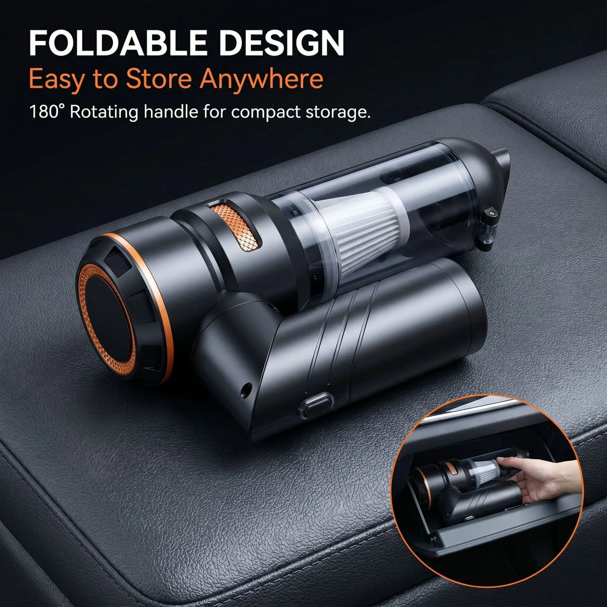 Foldable Wireless Handheld Car Vacuum Cleaner Brushless Motor 2‑in‑1 Blow & Suction Portable Cleaner for Car Home Outdoor Use